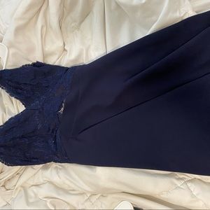 Lace navy blue dress